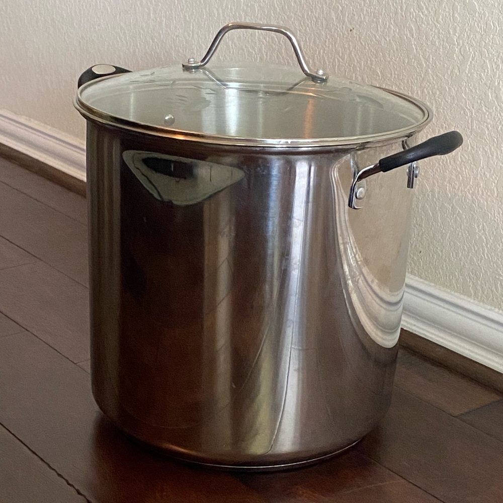 Princess House Stainless Steel Stock Pot with Glass Lid - Silver